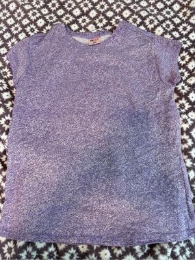 Girls' Purple Heather Short Sleeve sleep Tee - 32 Heat Large